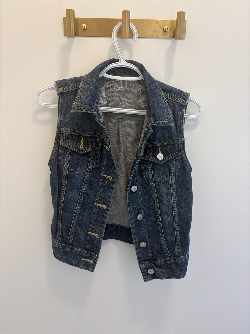 Talula Indigo Denim Sleeveless Jacket